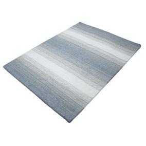 Alberolo Grey Striped Medium Rug, (L)170cm x (W)120cm