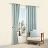 Albertina Duck egg Striped Lined Eyelet Curtains (W)117cm (L)137cm, Pair