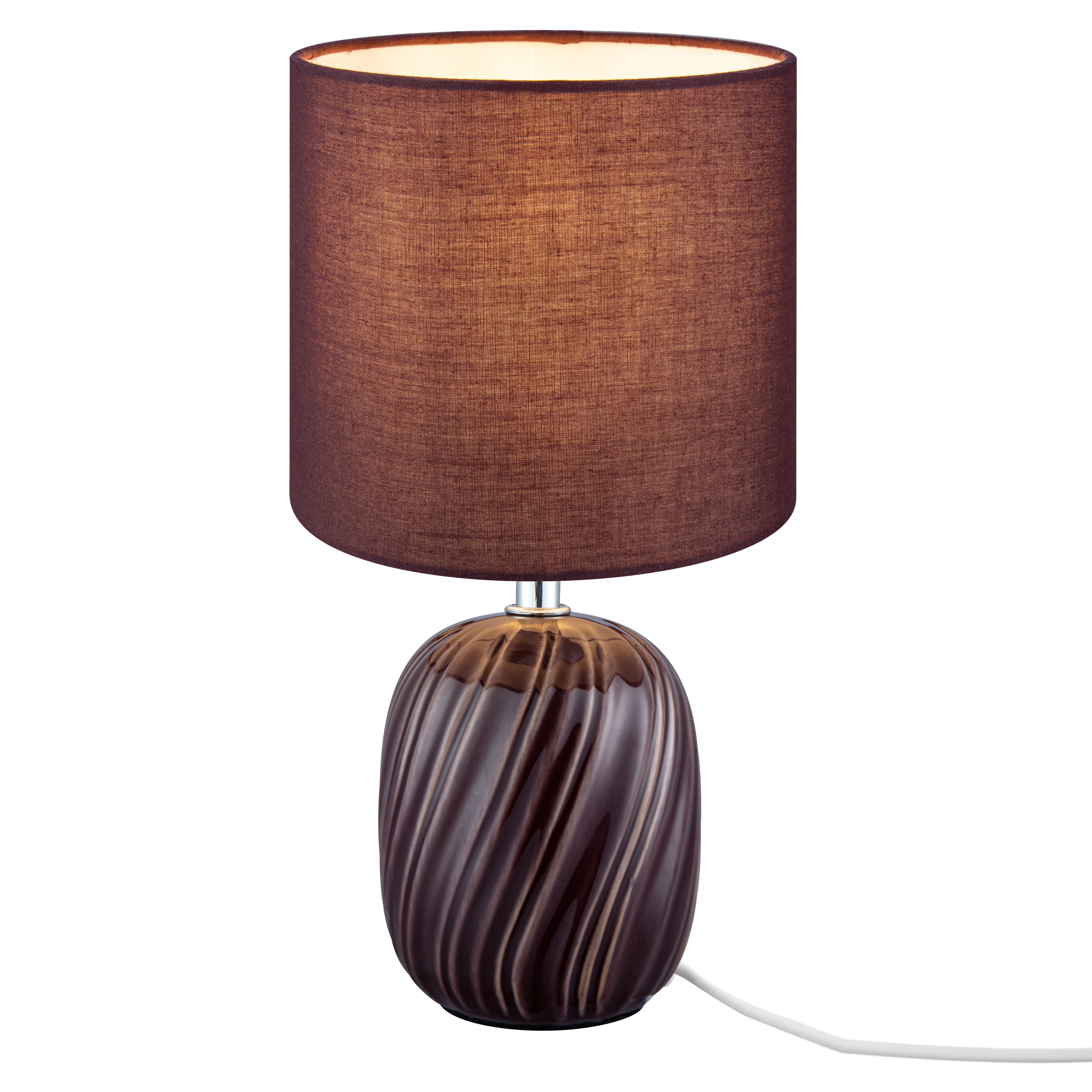 Albury Swirl Round Gloss Red Table lamp