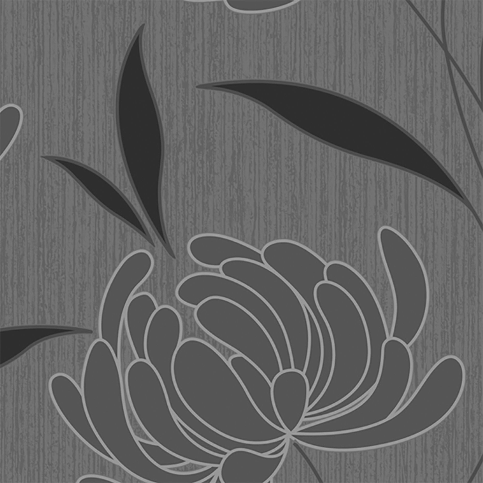 Alderley Black Floral Smooth Wallpaper - 3