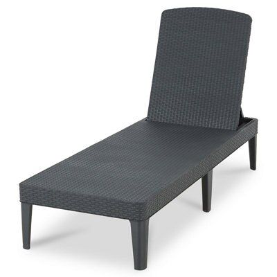 Allibert Jaipur Black Plastic Sun lounger