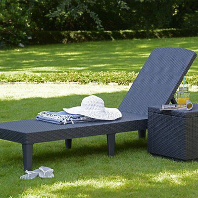 Sun-lounger Allibert by KETER Jaipur Grey Dark grey 187 x 58 x 29 cm
