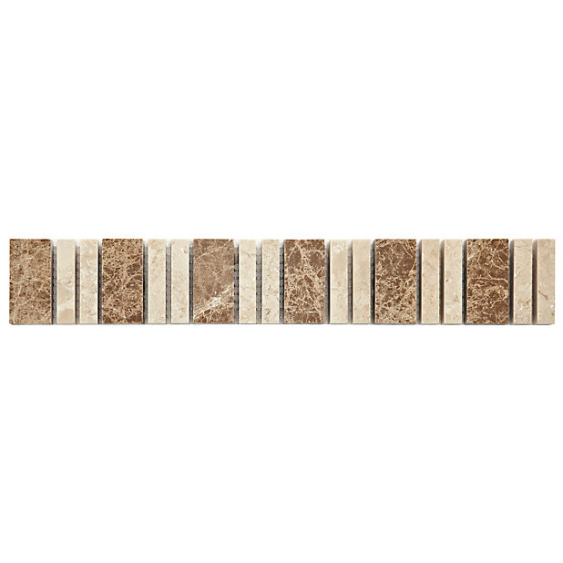 Almond Beige Mosaic Stone Effect, How To Cover Border Tiles