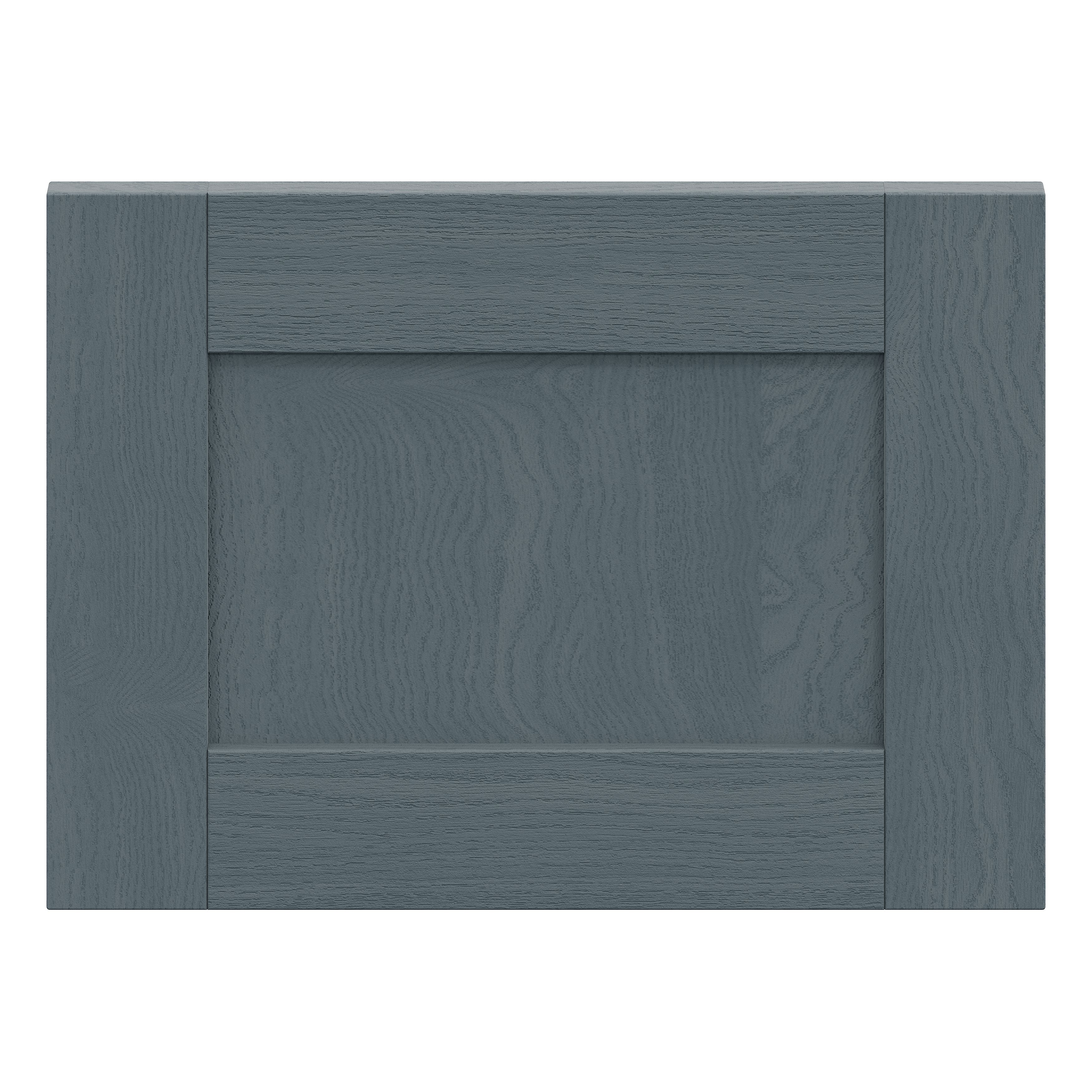 Alpinia Matt dusk blue wood effect Drawer front, bridging door & bi-fold door, 356mm x 18mm x 497mm 500mm