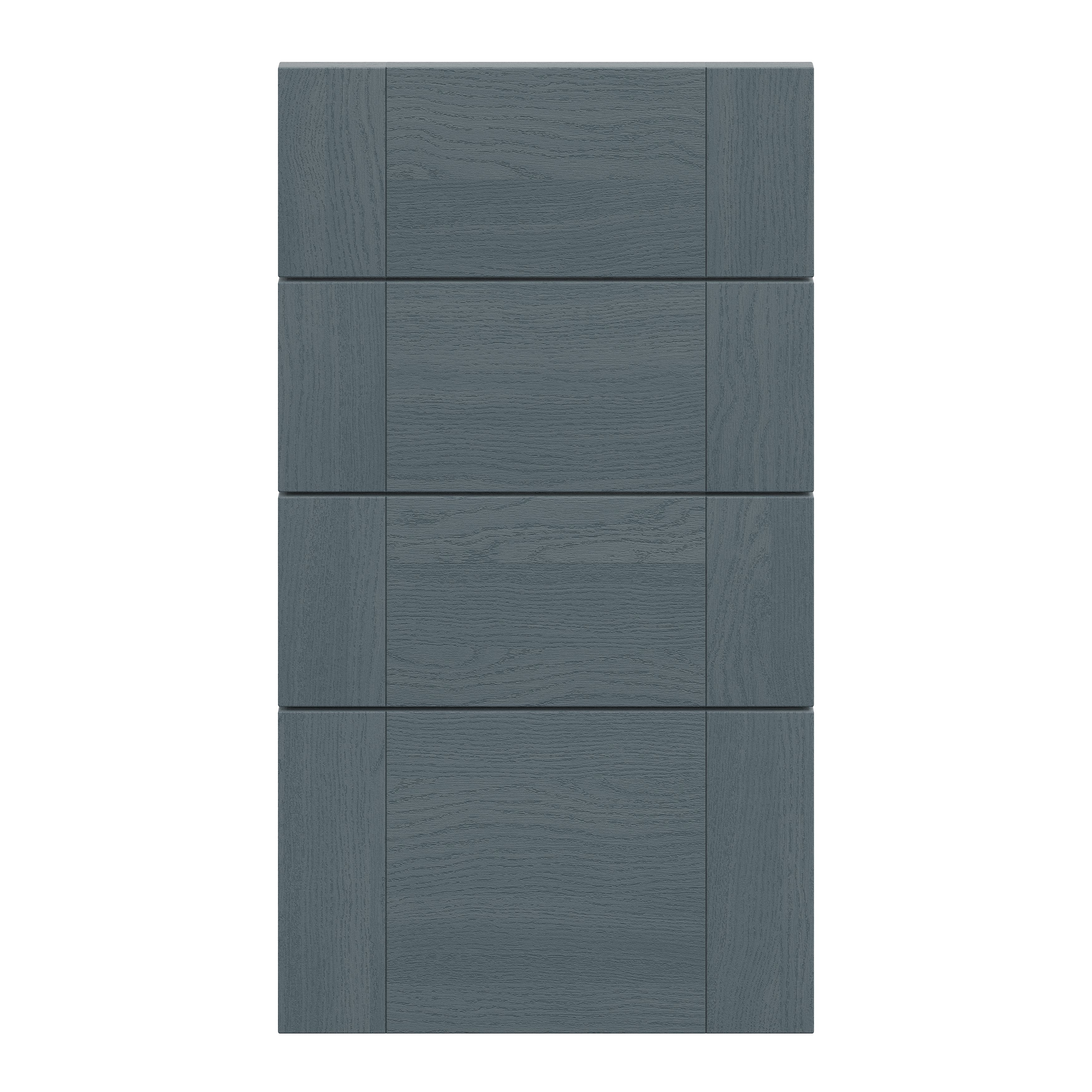 Alpinia Matt dusk blue wood effect Drawer front, Pack of 4 (H)715mm (W)397mm (T)18mm