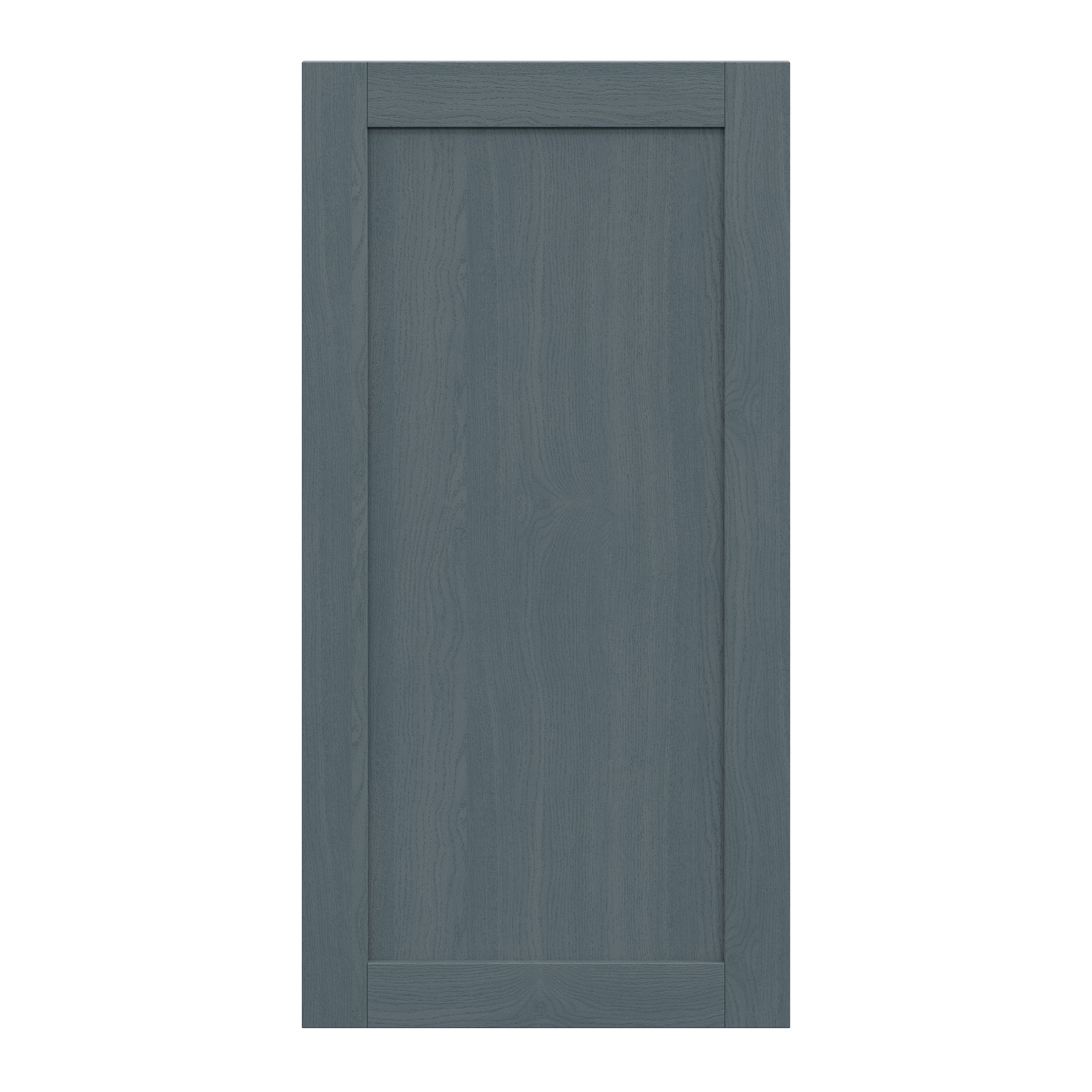 Alpinia Matt dusk blue wood effect Shaker 50:50 Tall larder Cabinet door (W)600mm (H)1181mm (T)18mm
