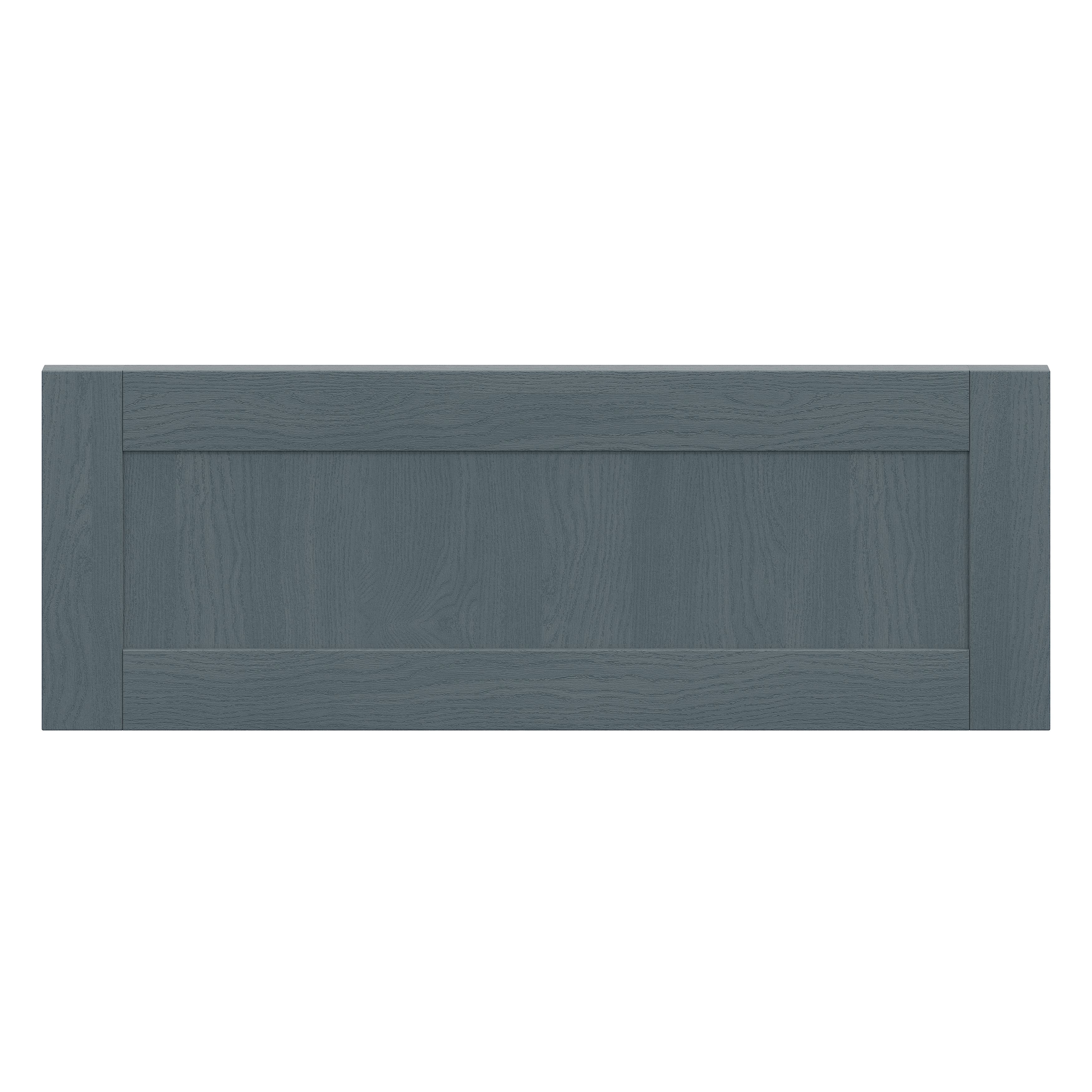 Alpinia Matt dusk blue wood effect Shaker Drawer front, bridging & bi-fold door (W)1000mm (H)356mm (T)18mm