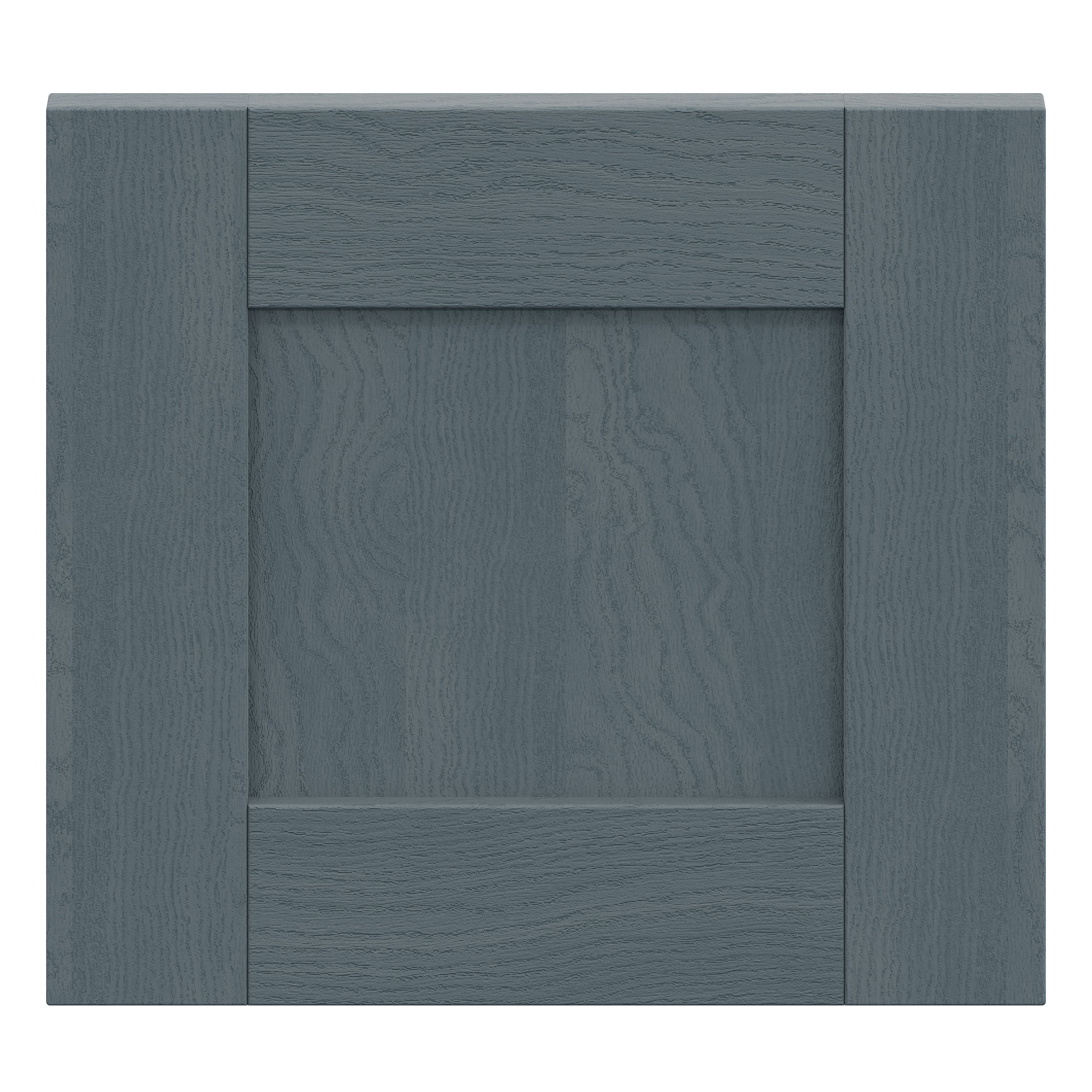 Alpinia Matt dusk blue wood effect Shaker Drawer front, bridging door & bi-fold door, 356mm x 18mm x 397mm 400mm