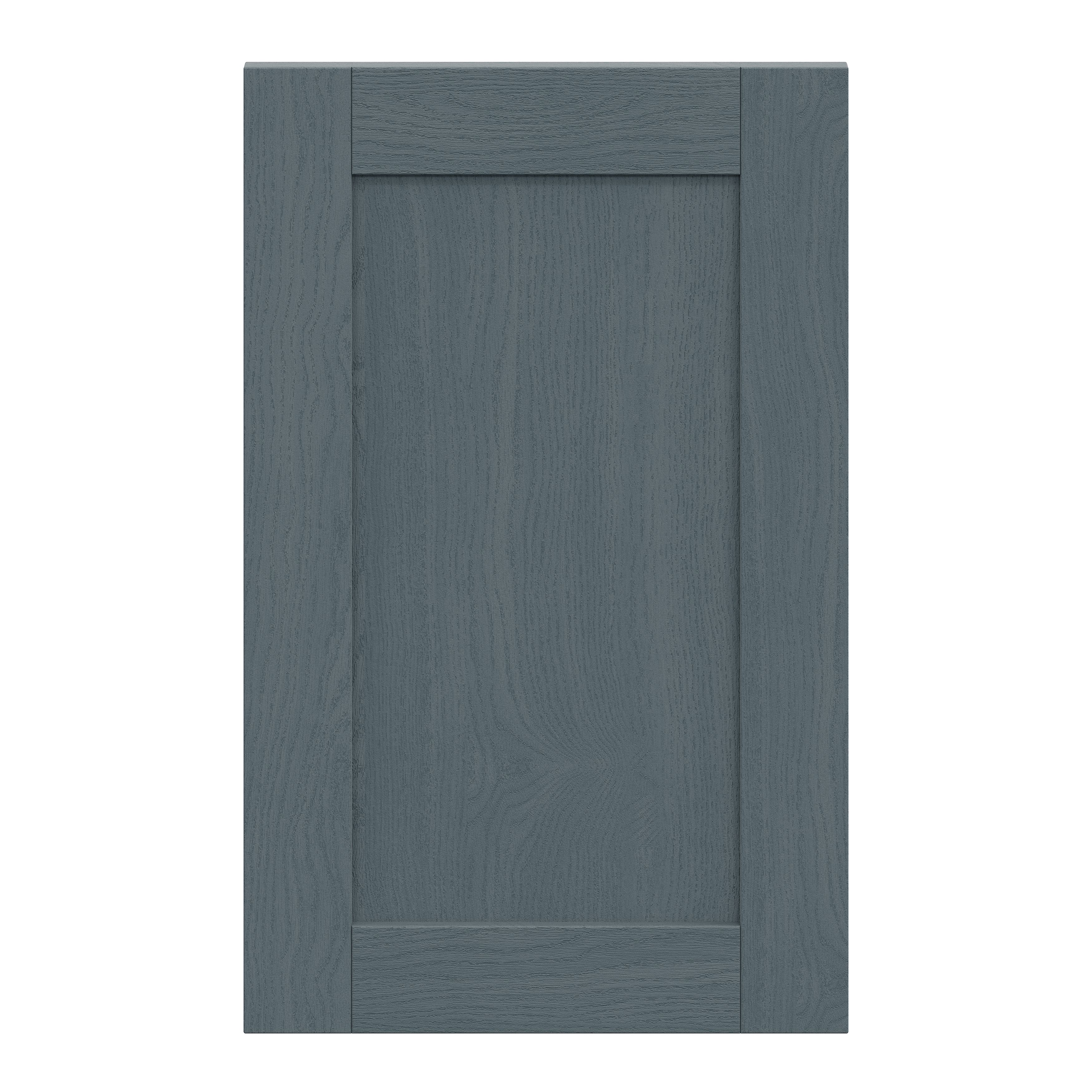 Alpinia Matt dusk blue wood effect Shaker Highline Cabinet door (W)450mm (H)715mm (T)18mm