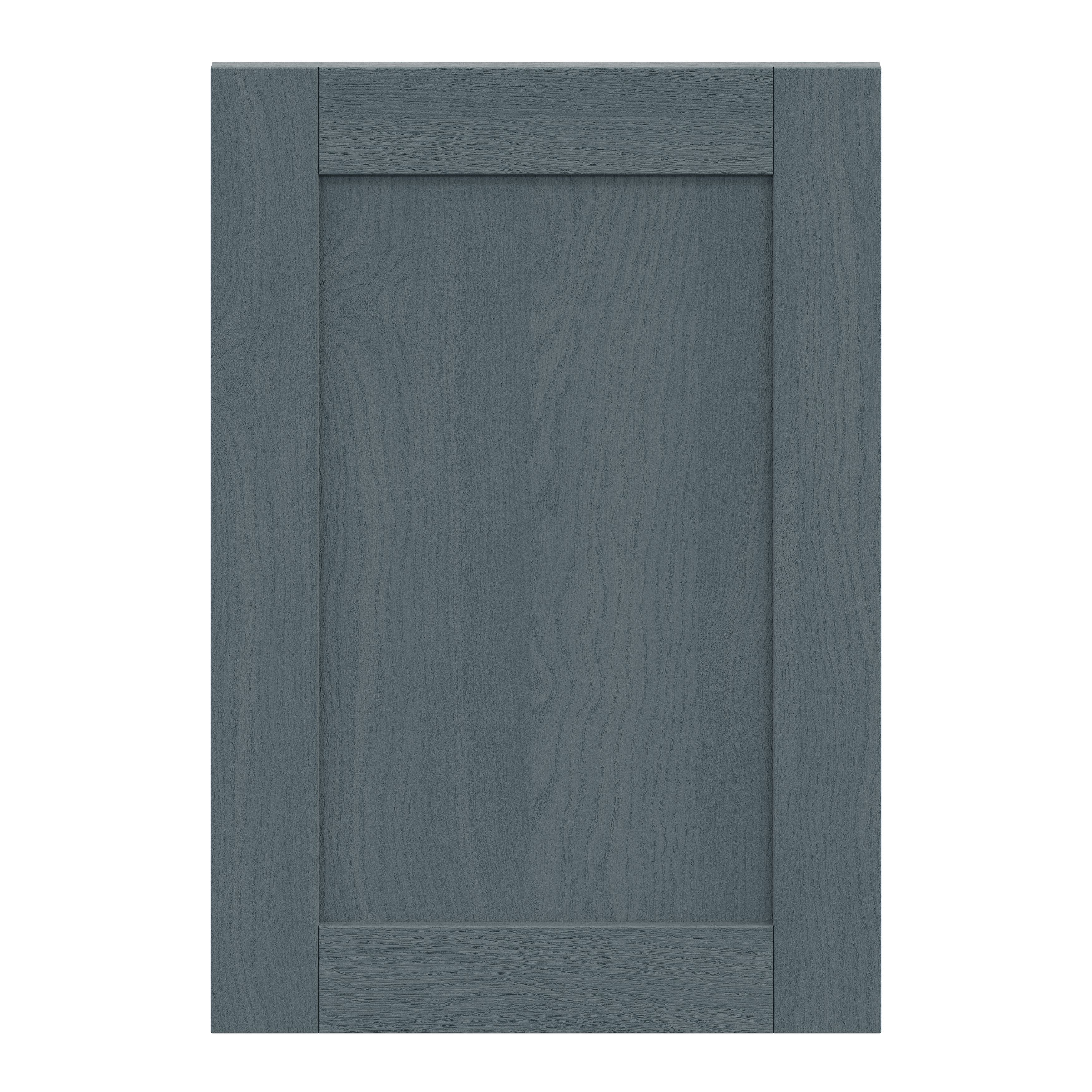 Alpinia Matt dusk blue wood effect Shaker Highline Cabinet door (W)500mm (H)715mm (T)18mm