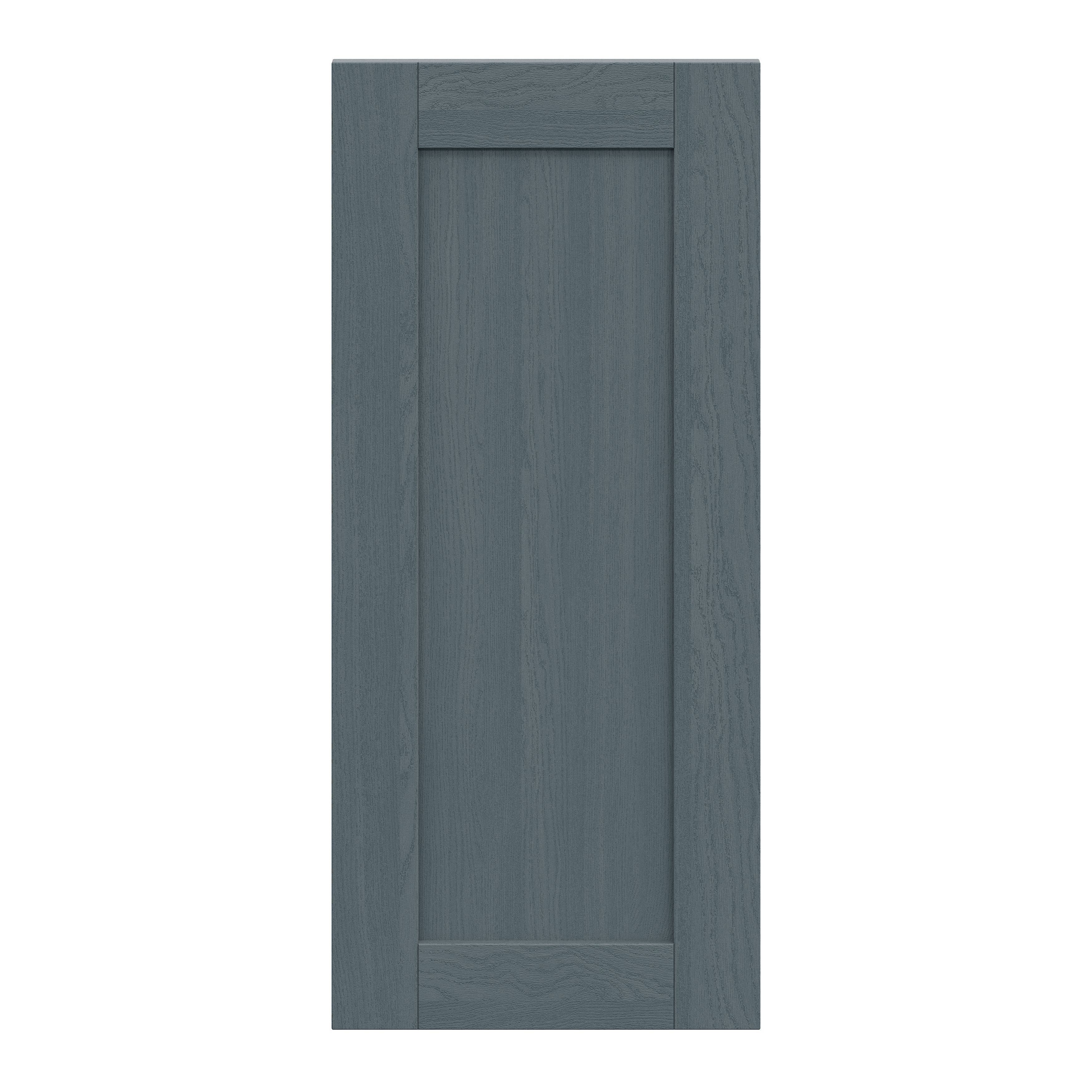 Alpinia Matt dusk blue wood effect Shaker Tall wall Cabinet door (W)400mm (H)895mm (T)18mm