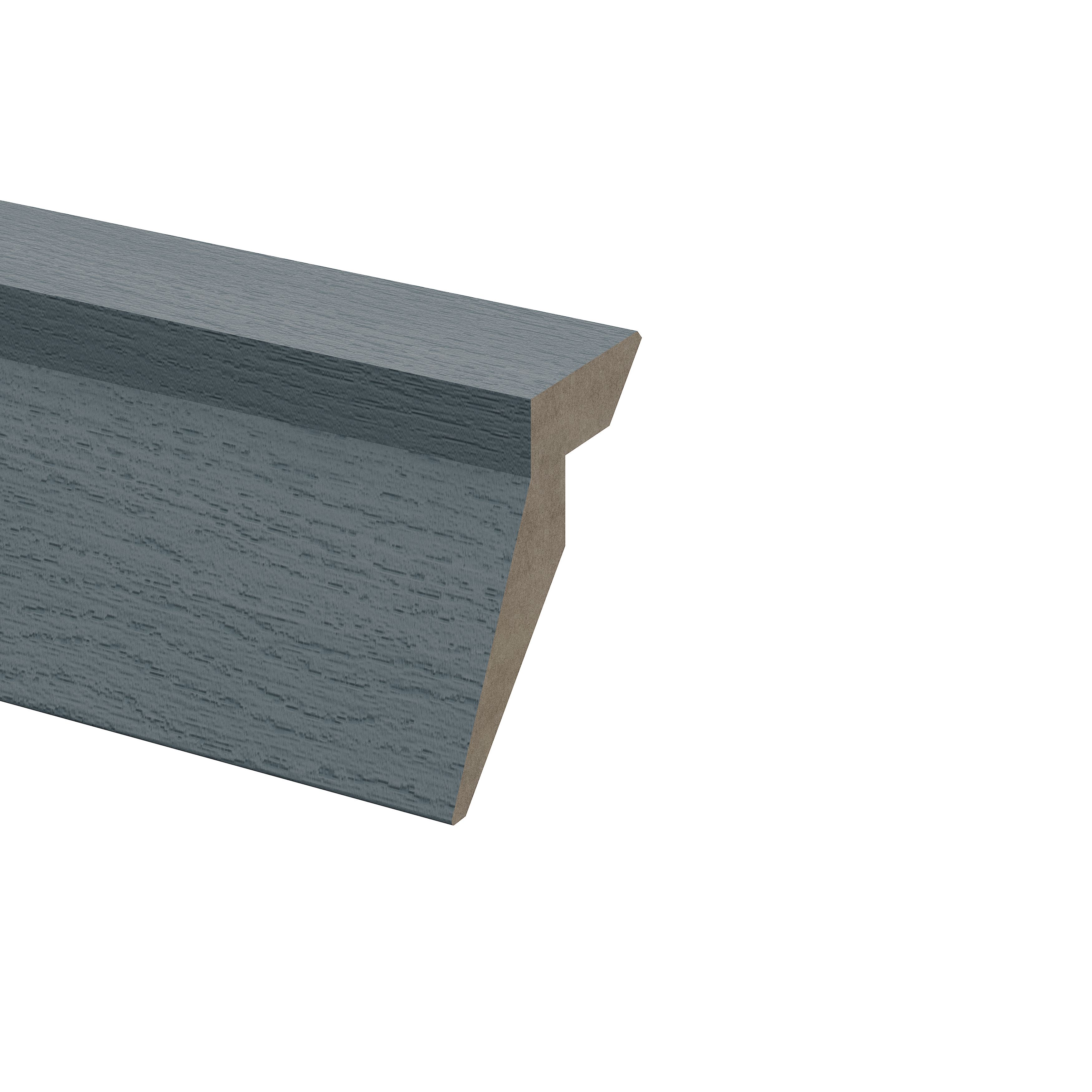 Alpinia Matt dusk blue wood effect Straight Shaker Cornice, (L