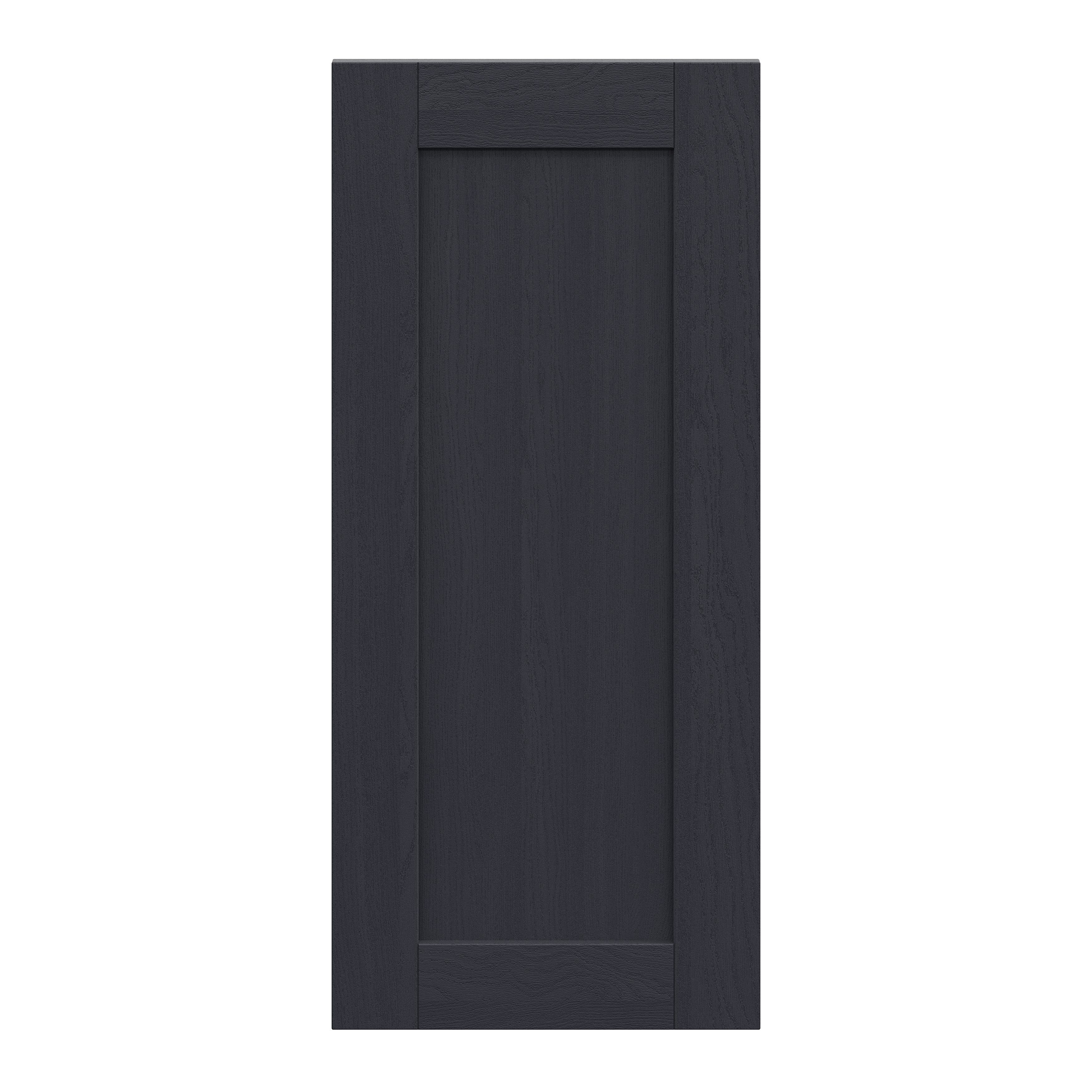 Alpinia Matt midnight navy wood effect Shaker Tall wall Cabinet door (W)400mm (H)895mm (T)18mm