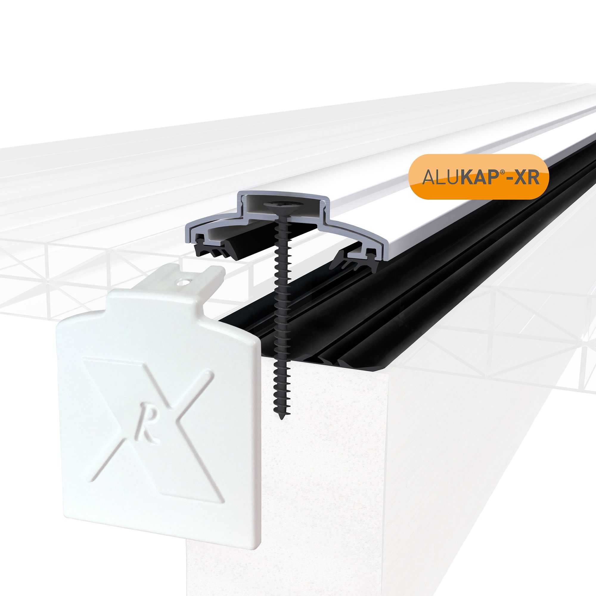 Alukap AKX348W White Aluminium Glazing bar, (L)4.8m (W)60mm (T)20mm