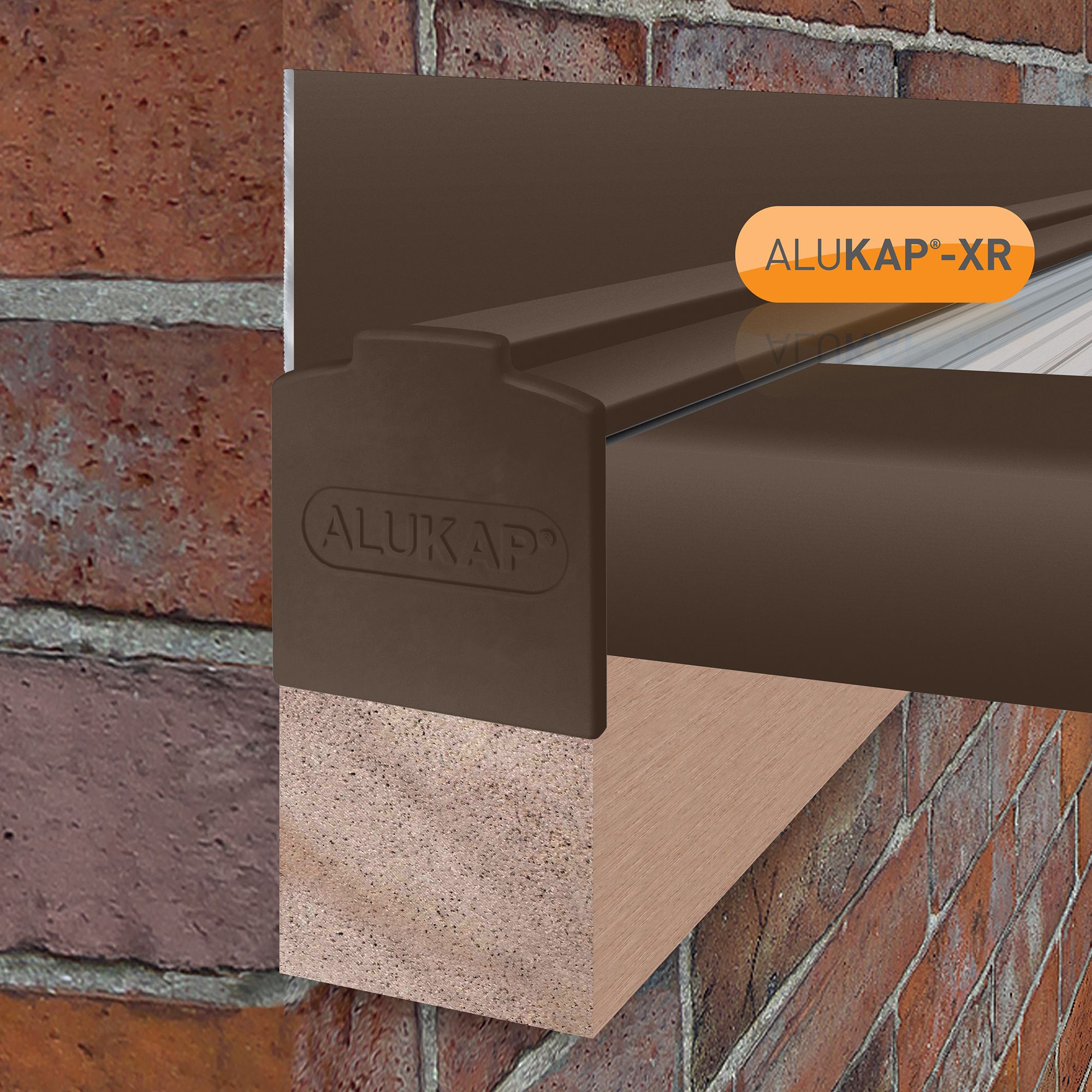 Alukap AKX576B Brown Aluminium Glazing bar, (L)3m (W)60mm (T)70mm