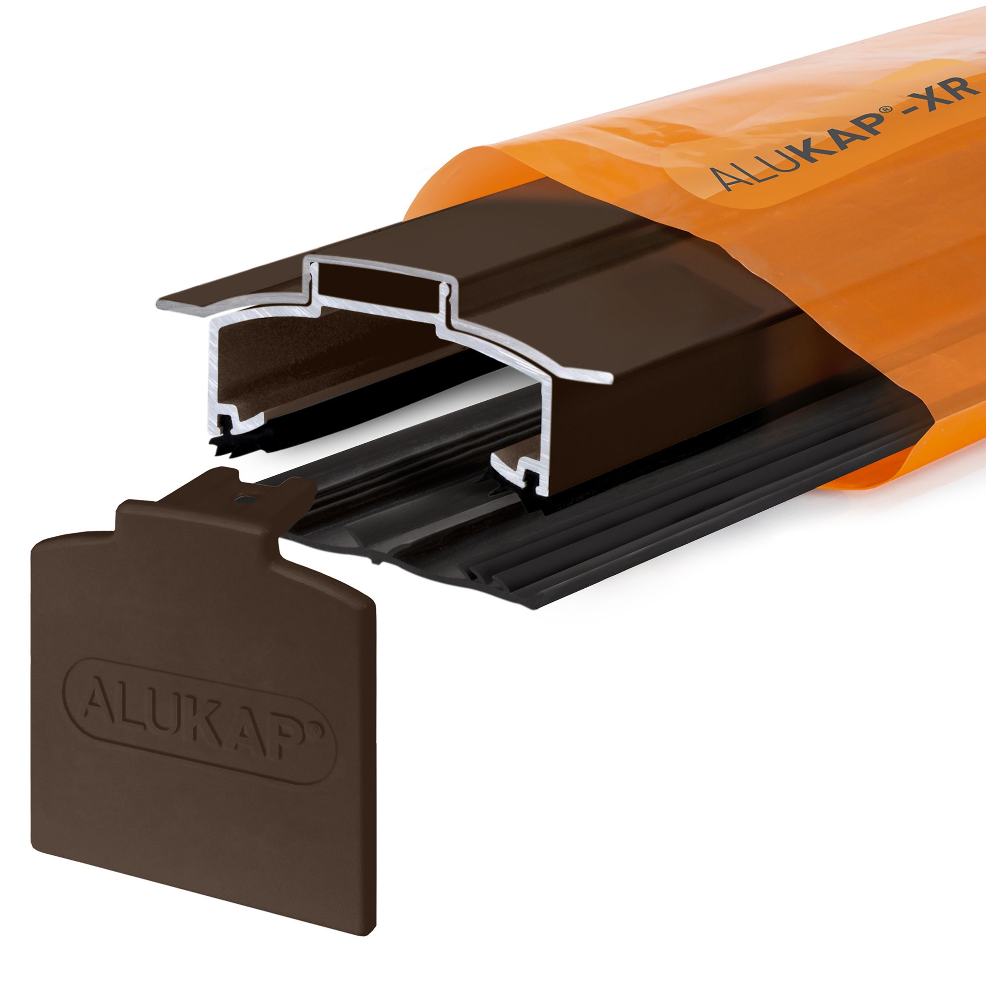 Alukap AKX636B Brown Aluminium Glazing bar, (L)3m (W)80mm (T)35mm