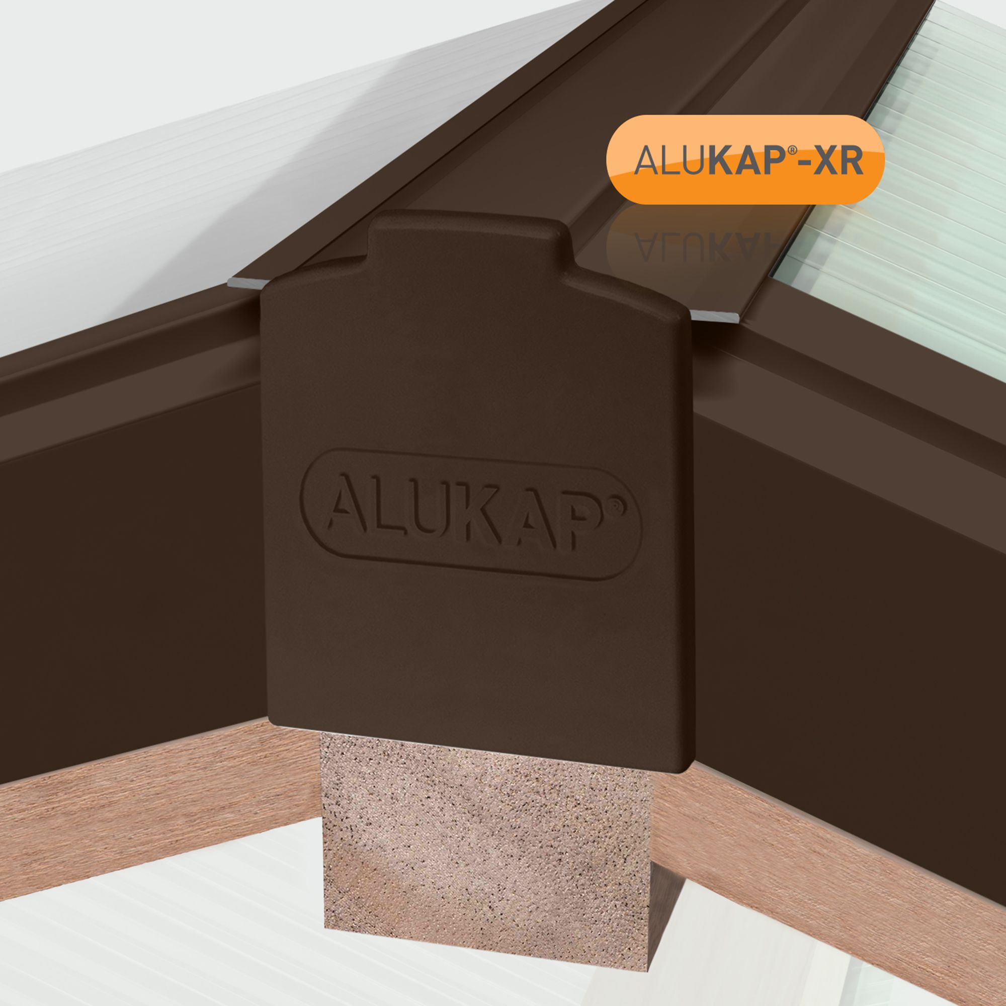 Alukap AKX636B Brown Aluminium Glazing bar, (L)3m (W)80mm (T)35mm