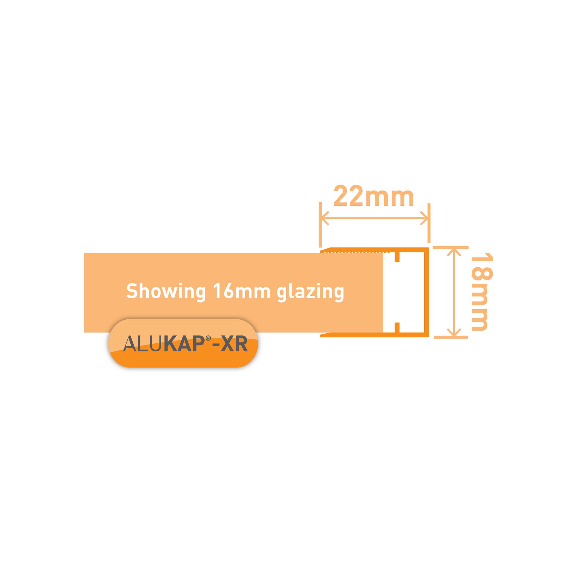 Alukap AKX936 Silver 16mm Capping strip (W)16mm