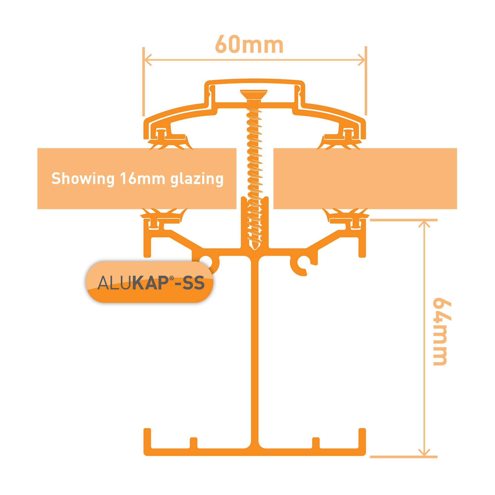 Alukap SS AKSS220B Brown Aluminium Low profile Glazing bar - 4