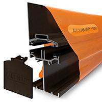 Alukap SS Brown Aluminium Low profile Glazing bar, (L)3m (W)60mm (T)140mm