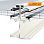 Alukap SS White Aluminium Low profile Glazing bar, (L)3m (W)60mm (T)90mm