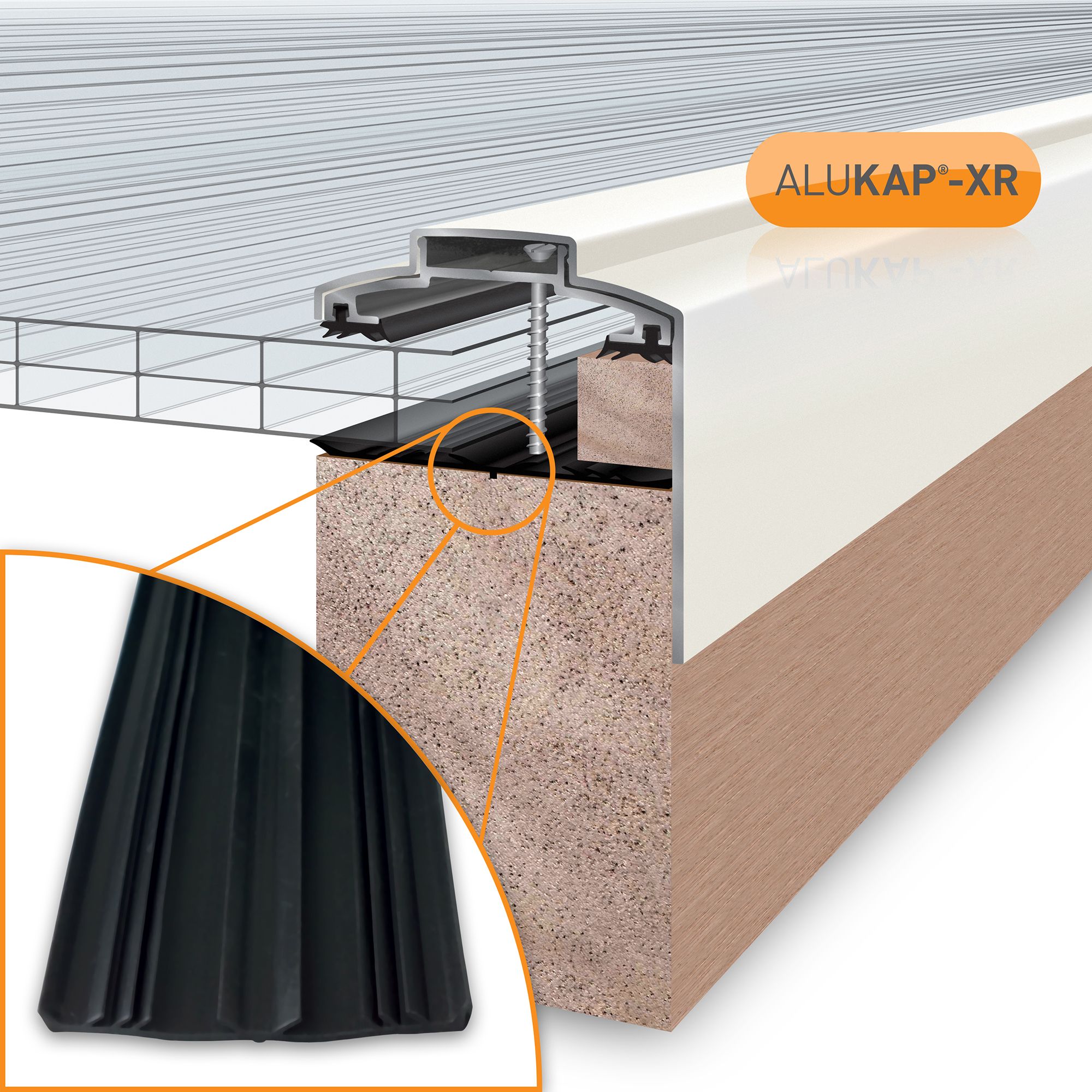 Alukap XR AKX476W White Aluminium Glazing bar - 5