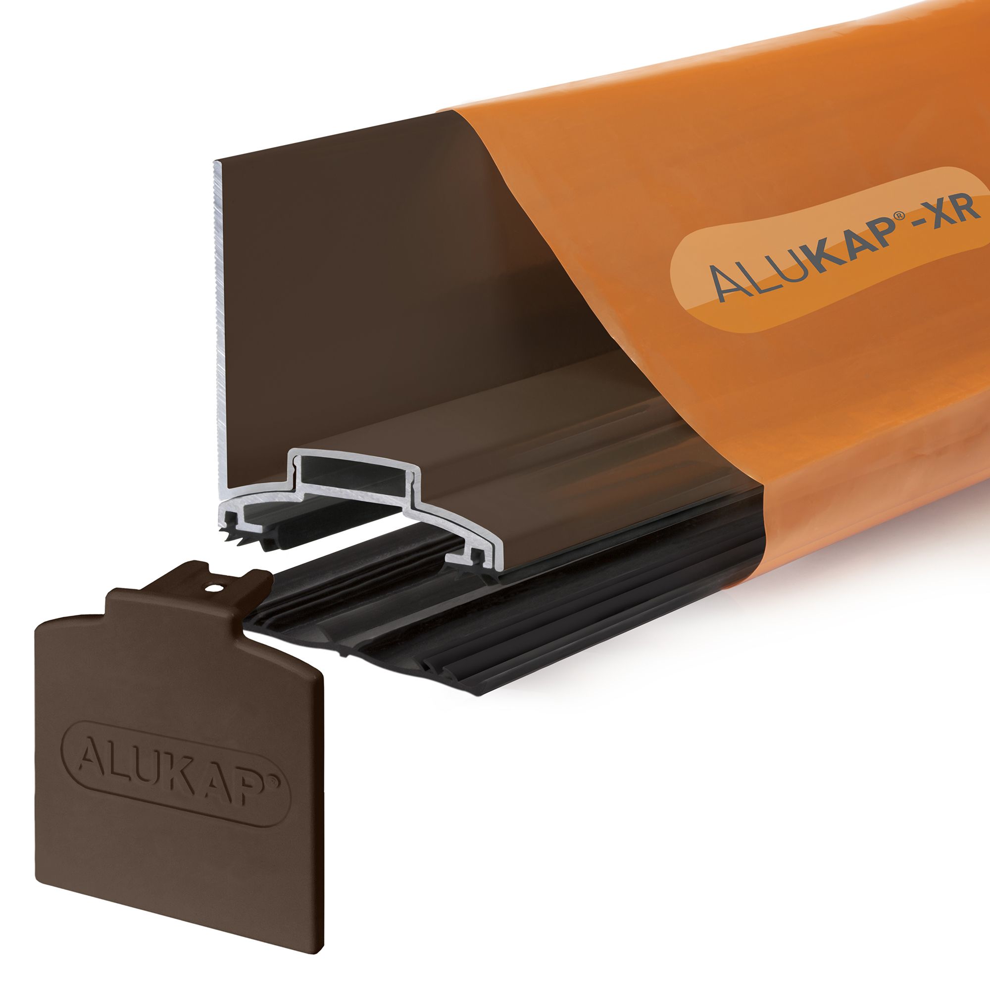 Alukap XR AKX576B Brown Aluminium Glazing bar, (L)3m (W)60mm (T)70mm