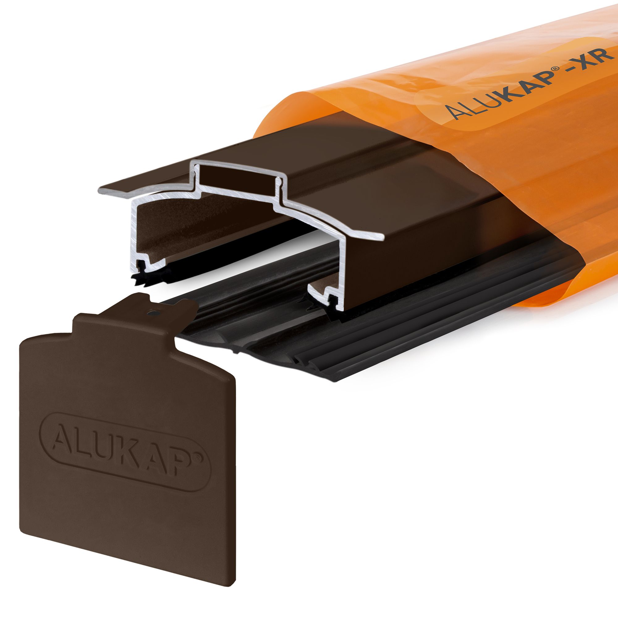 Alukap XR AKX636B Brown Aluminium Glazing bar, (L)3m (W)80mm (T)35mm