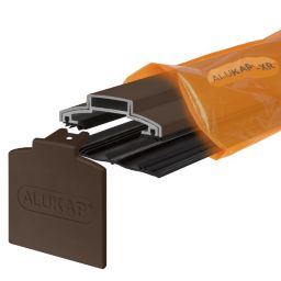 Alukap XR Brown Aluminium Glazing bar, (L)3m (W)60mm (T)20mm