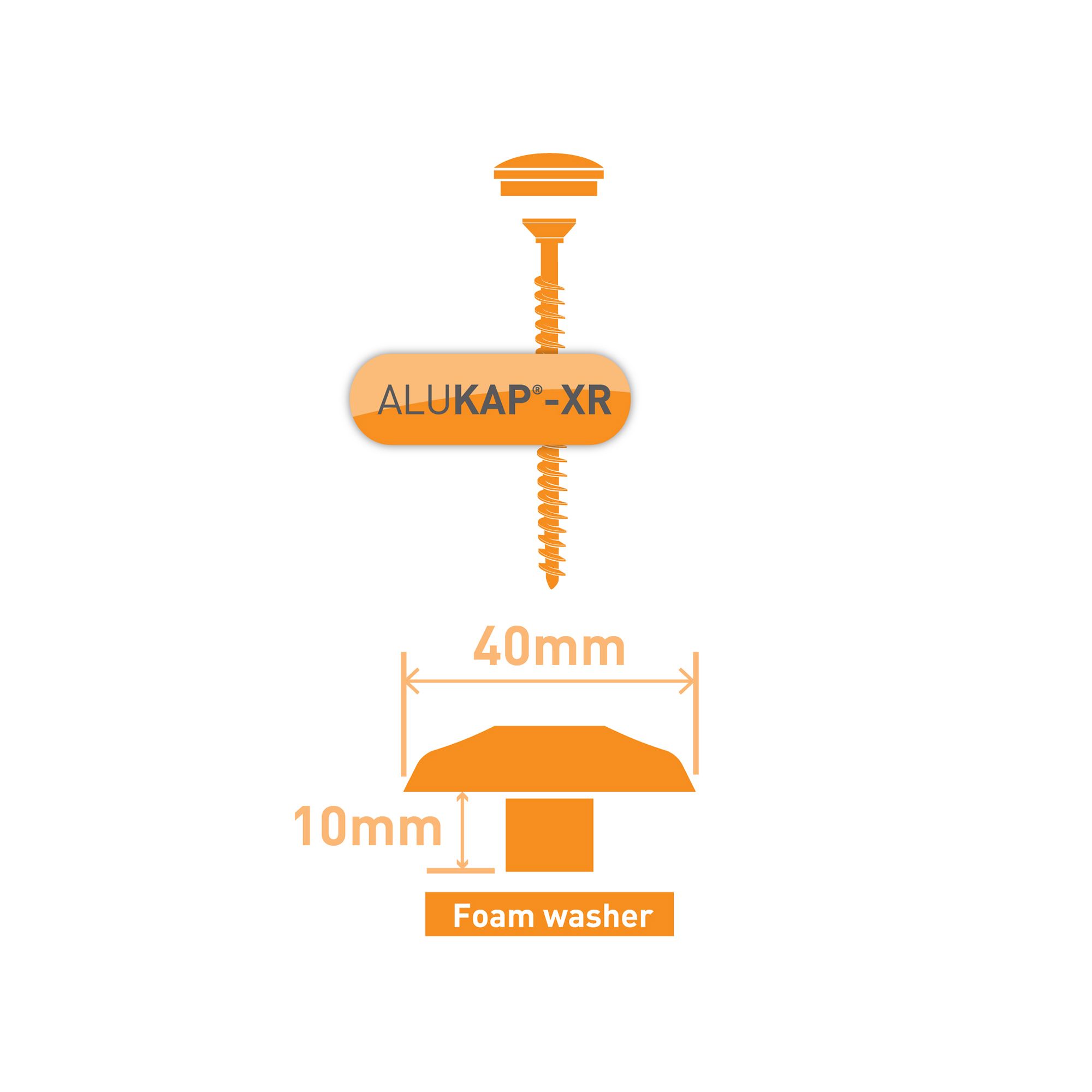 Alukap XR PZ Button Brown Polycarbonate (PC) & steel Roofing screw (Dia)40mm (L)55mm, Pack of 50