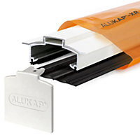 Alukap XR White Aluminium Glazing bar, (L)4.8m (W)80mm (T)35mm