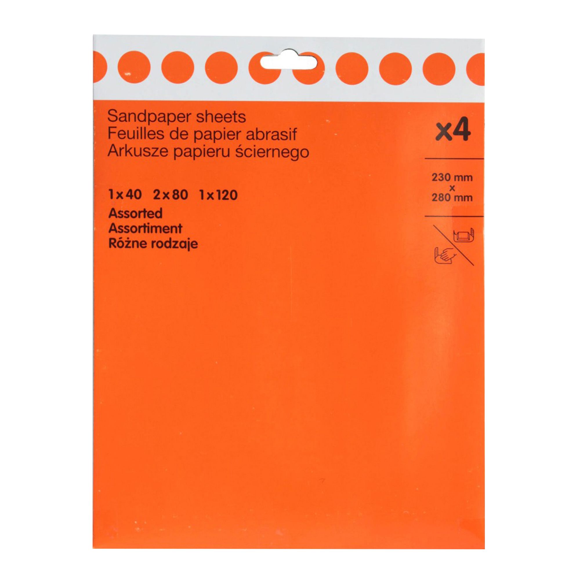 Aluminium oxide Assorted Hand sanding sheets, Pack of 4