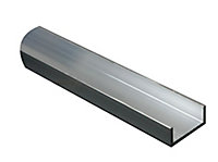Aluminium Unequal U-shaped Angle profile, (L)2m (W)20mm