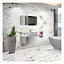 Alvaro White+Gold Gloss Marble effect Porcelain Wall & floor Tile Sample