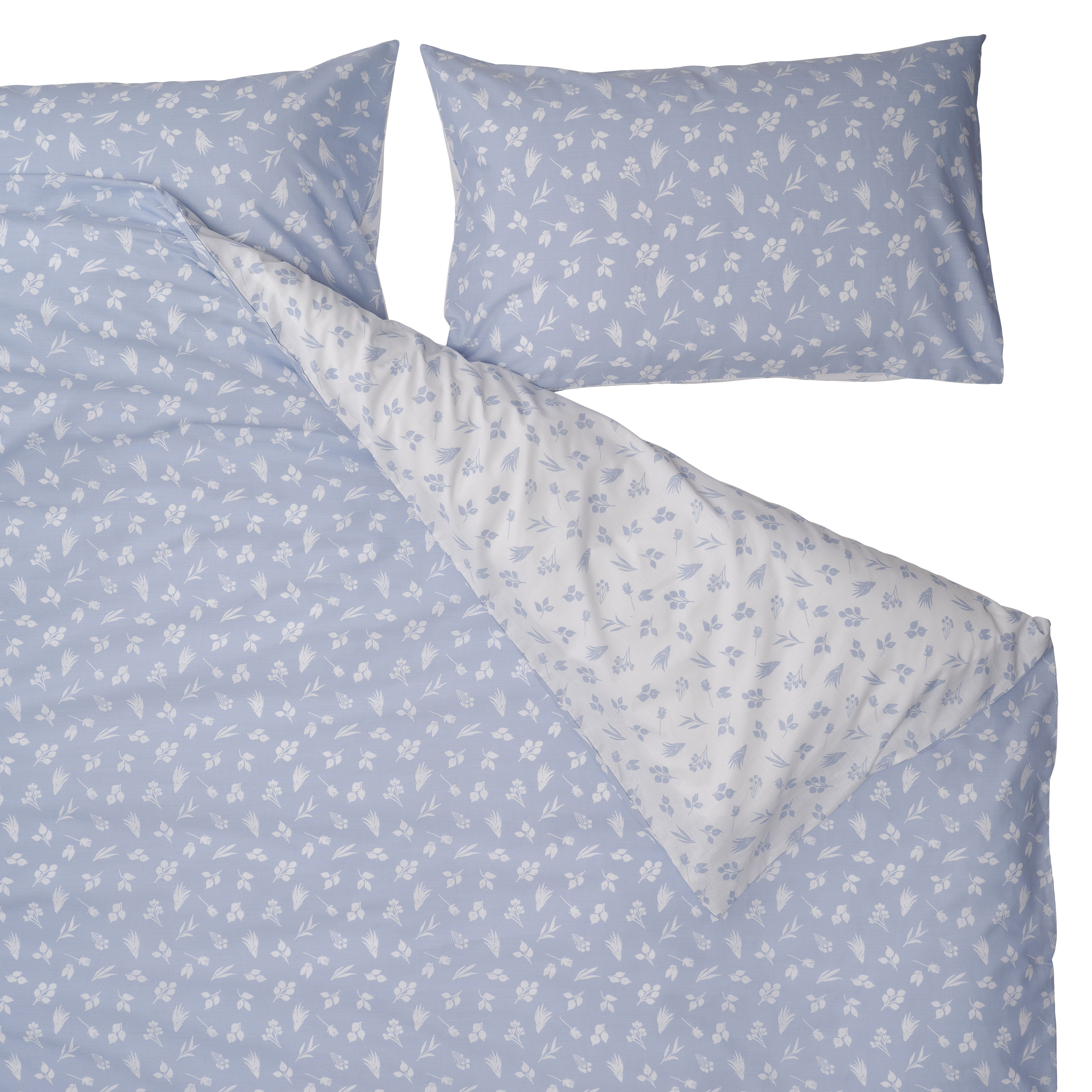 Alyssa Floral Blue & white Double Duvet cover & pillow case set