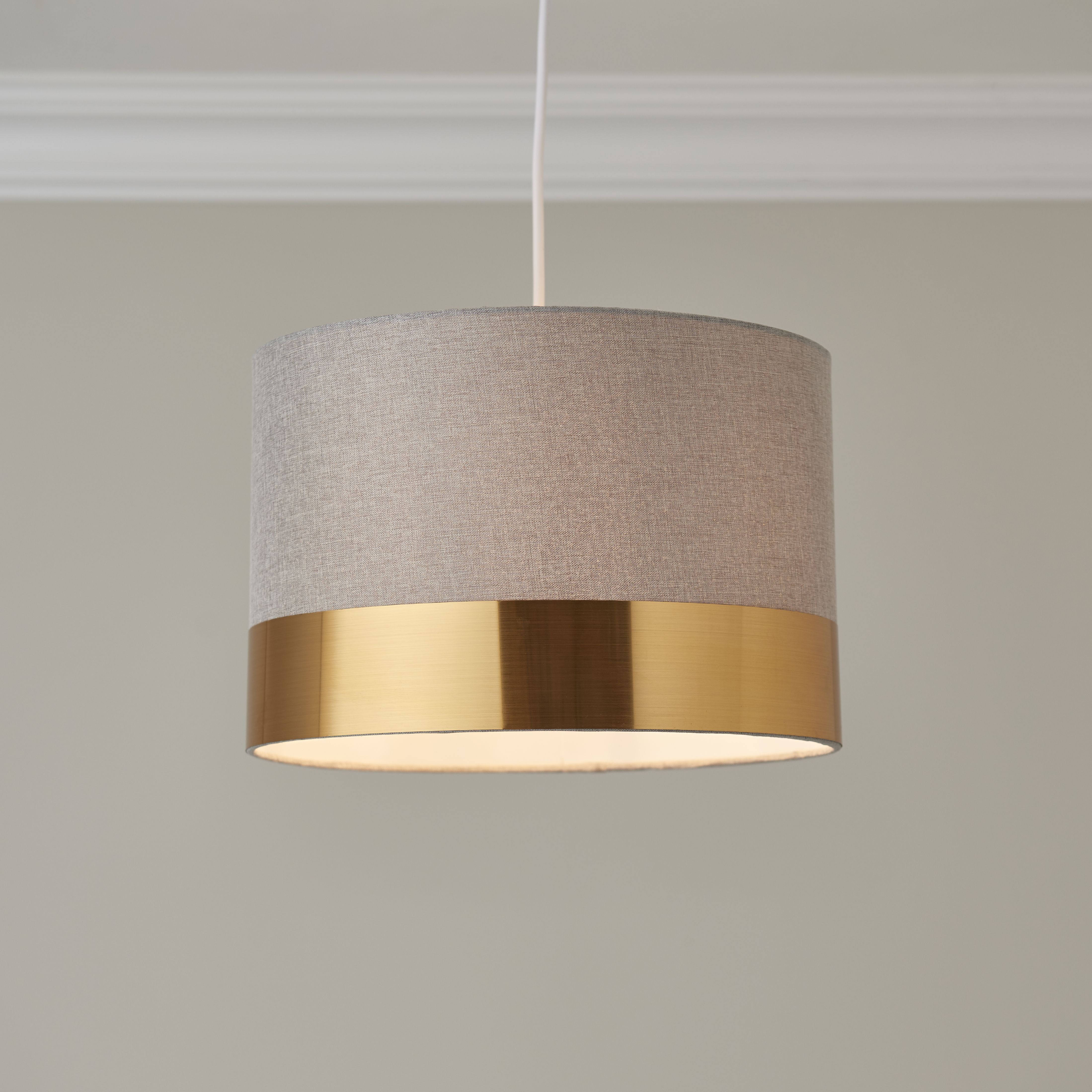 Amara Brushed Grey Cylinder Lamp shade (D)30cm