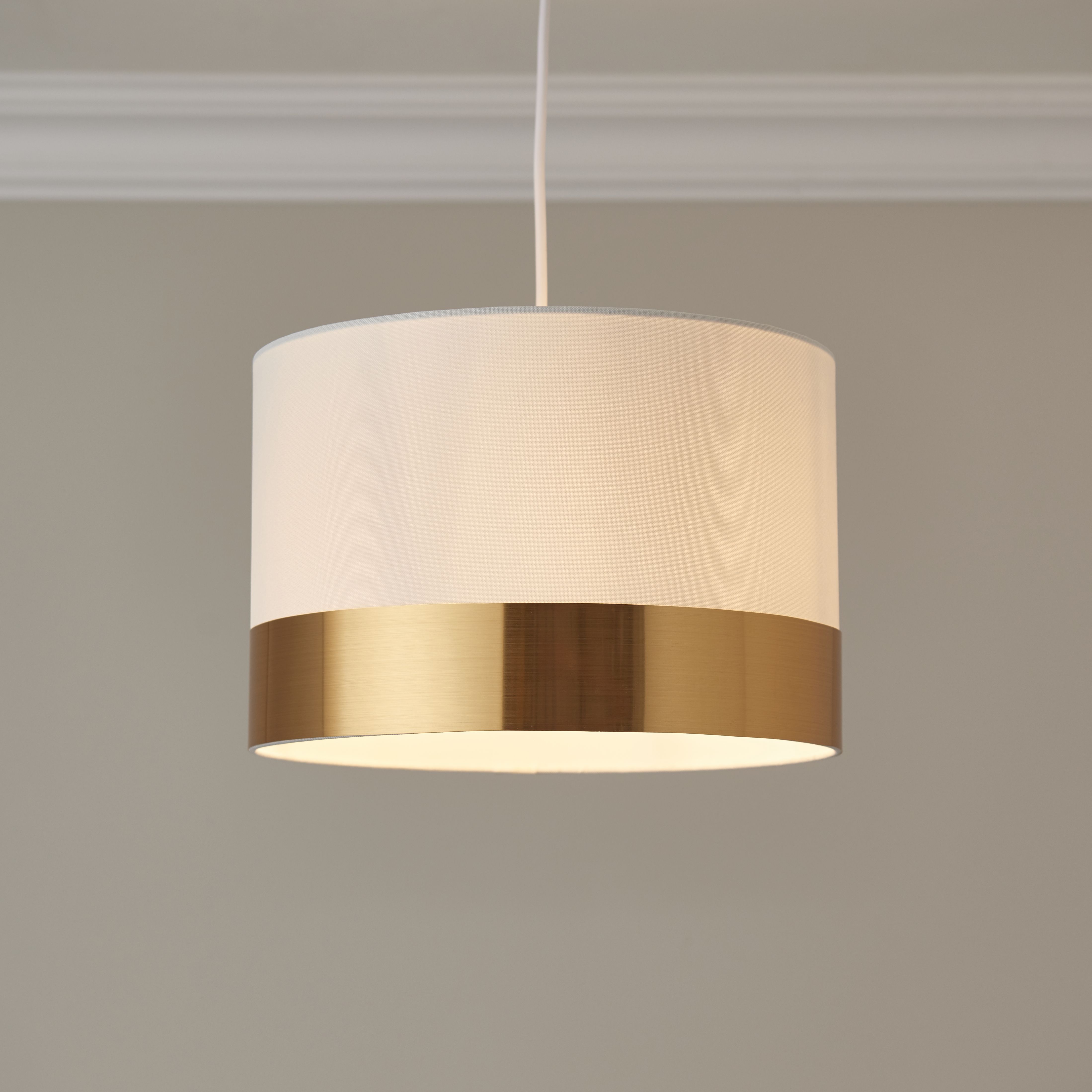 White deals gold lampshade