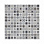 Amaranta Black & white Matt Stone effect Natural stone Mosaic tile sheet, (L)300mm (W)300mm