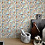 Amaranta Multicolour Stone effect Natural stone Mosaic tile sheet, (L)300mm (W)300mm