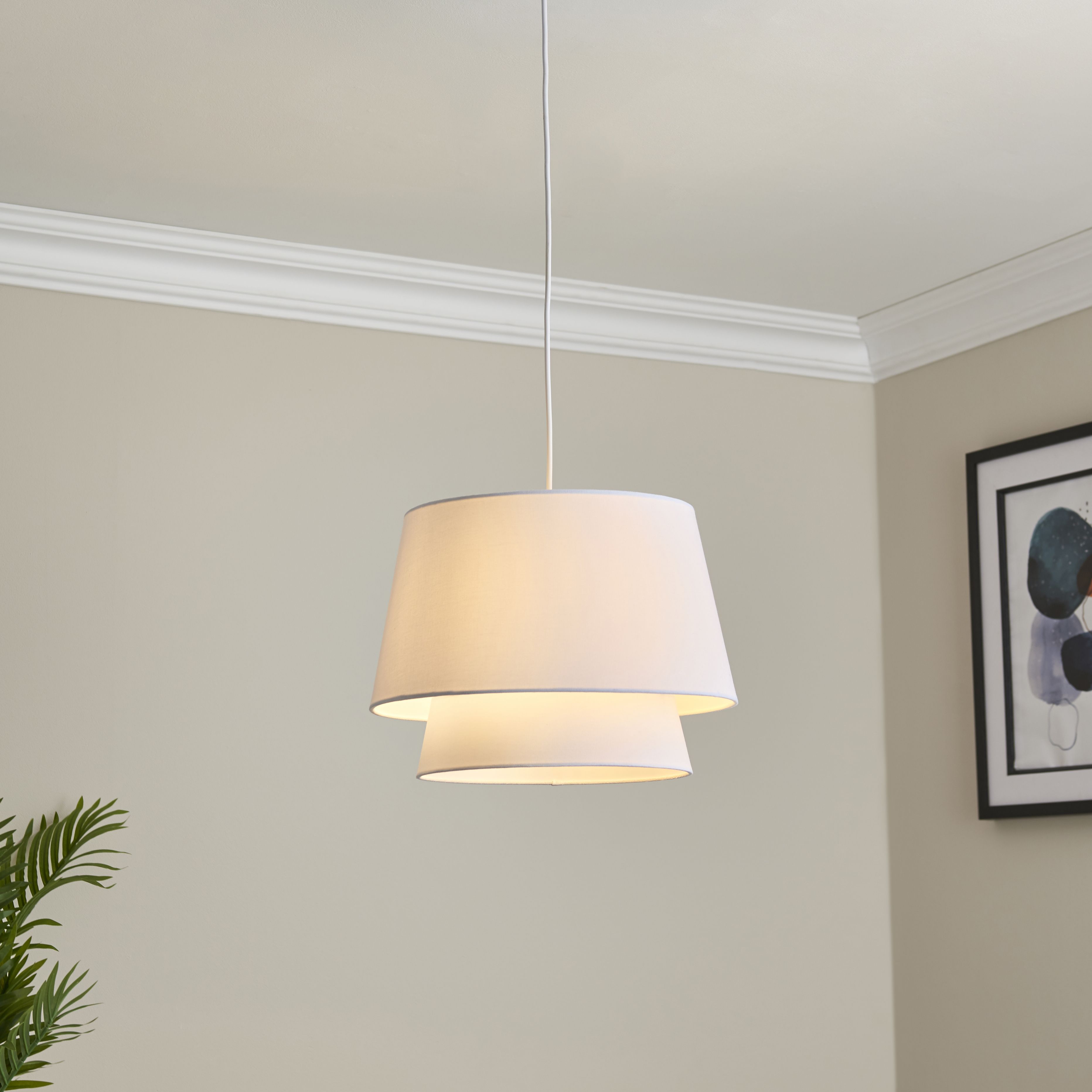 Ambra White LED Pendant ceiling light, (Dia)350mm | DIY at B&Q