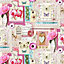 Amelie Multicolour Floral Smooth Wallpaper