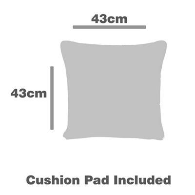 Amme Off white Plain Fur effect Cushion (L)43cm (W)43cm