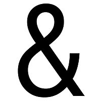 Ampersand symbol Black Self-adhesive labels, (H)60mm (W)40mm