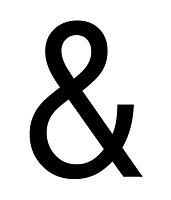 Ampersand symbol Black & White Self-adhesive labels, (H)60mm (W)40mm