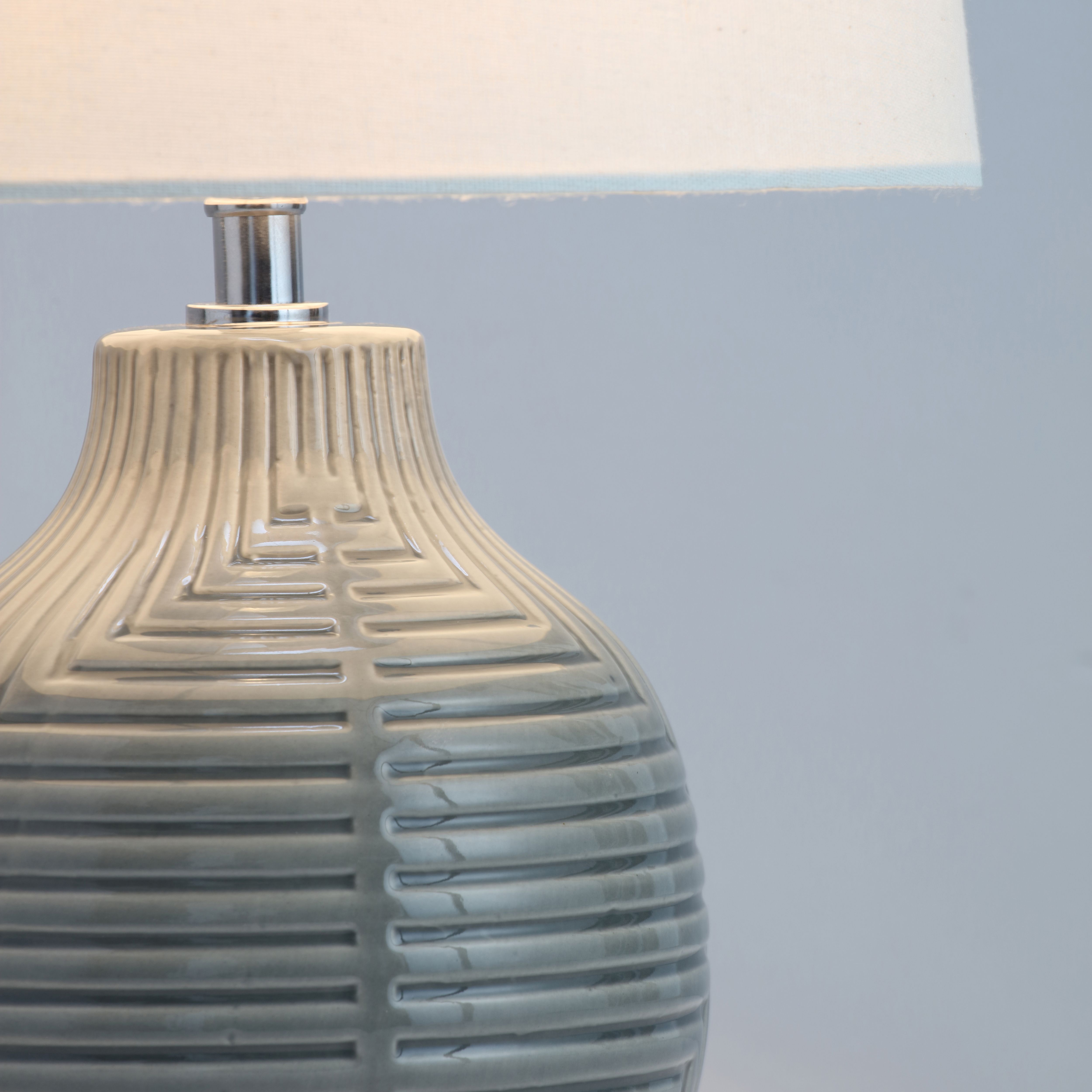 Ananke Embossed ceramic Grey Table light