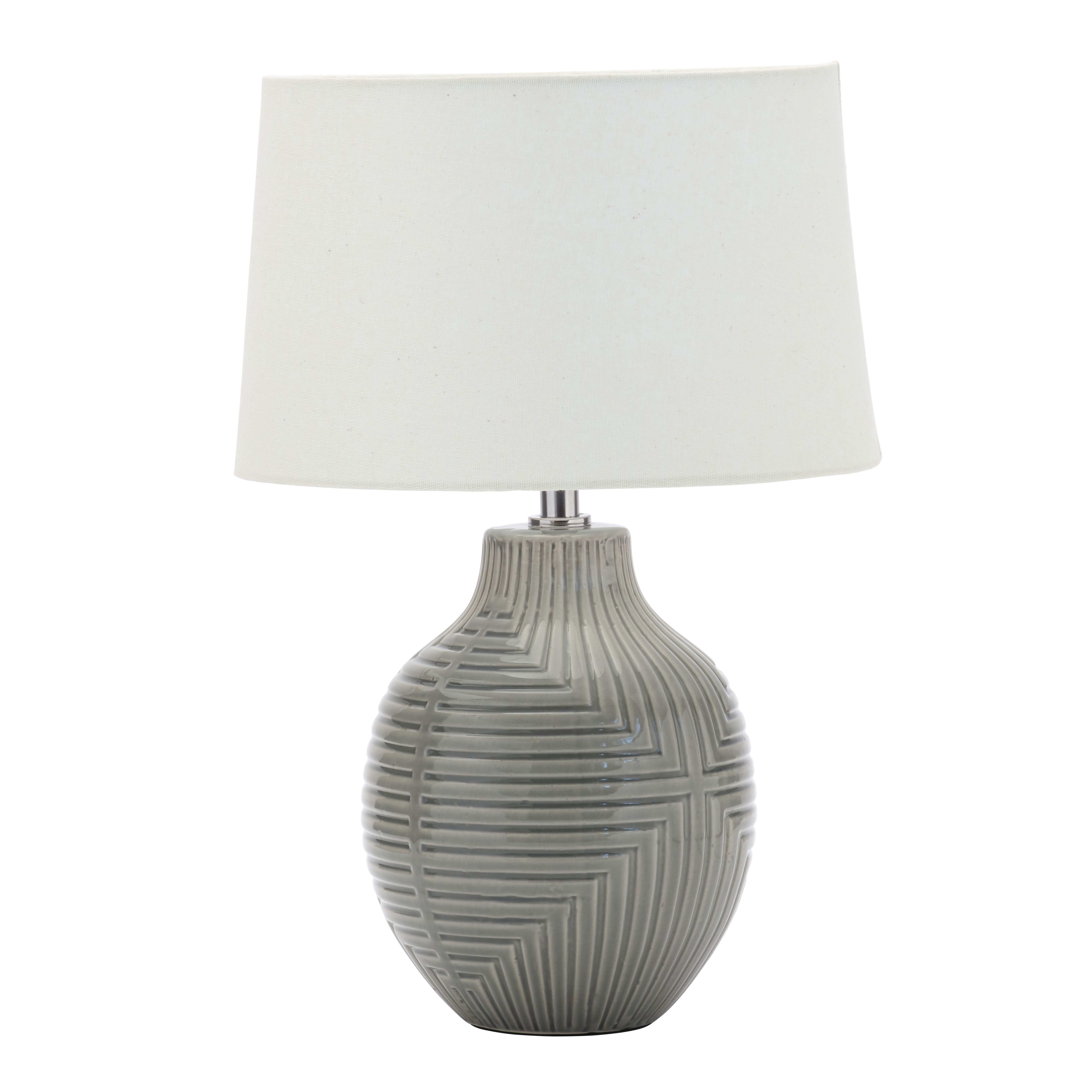 Ananke Embossed ceramic Grey Table light