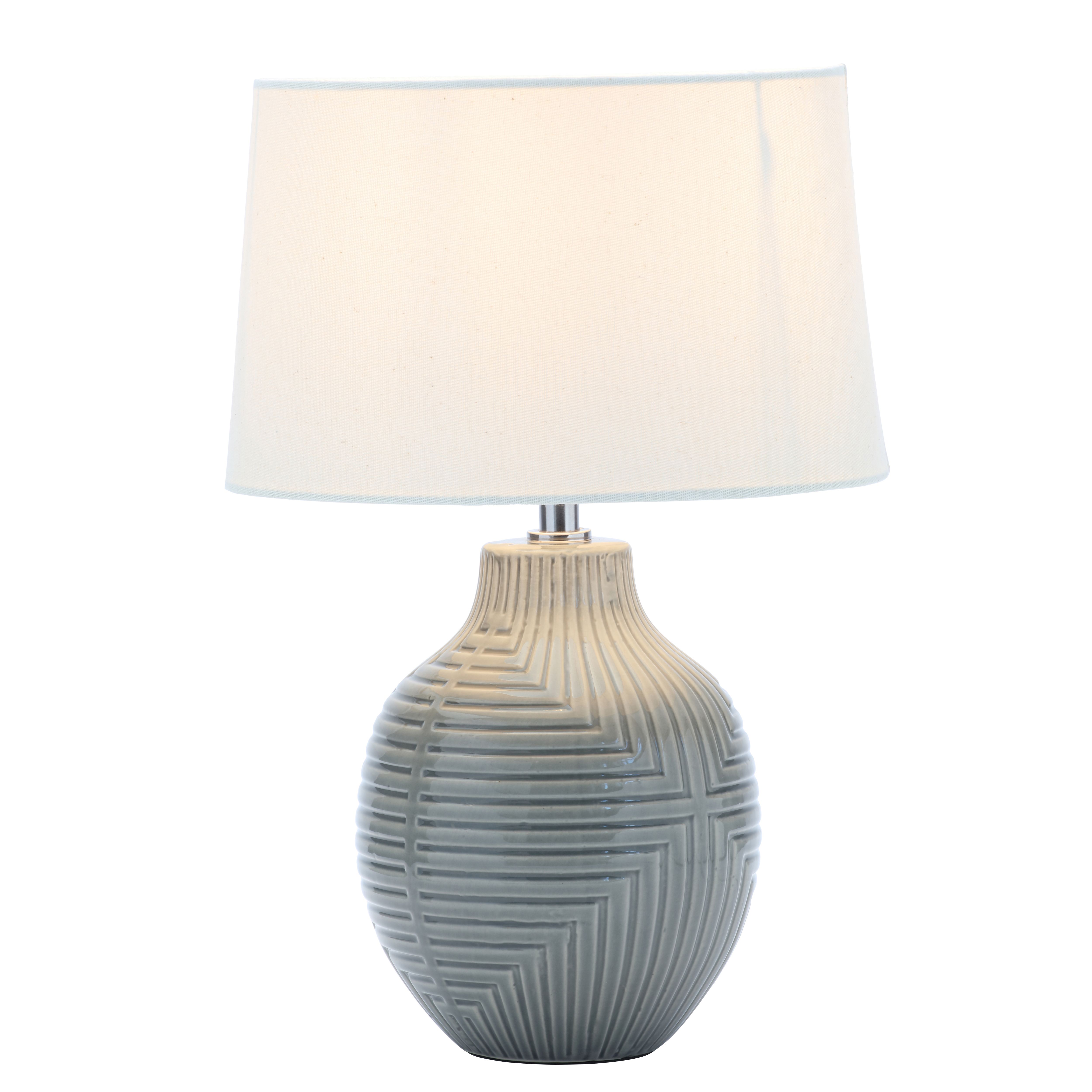 Ananke Embossed ceramic Grey Table light
