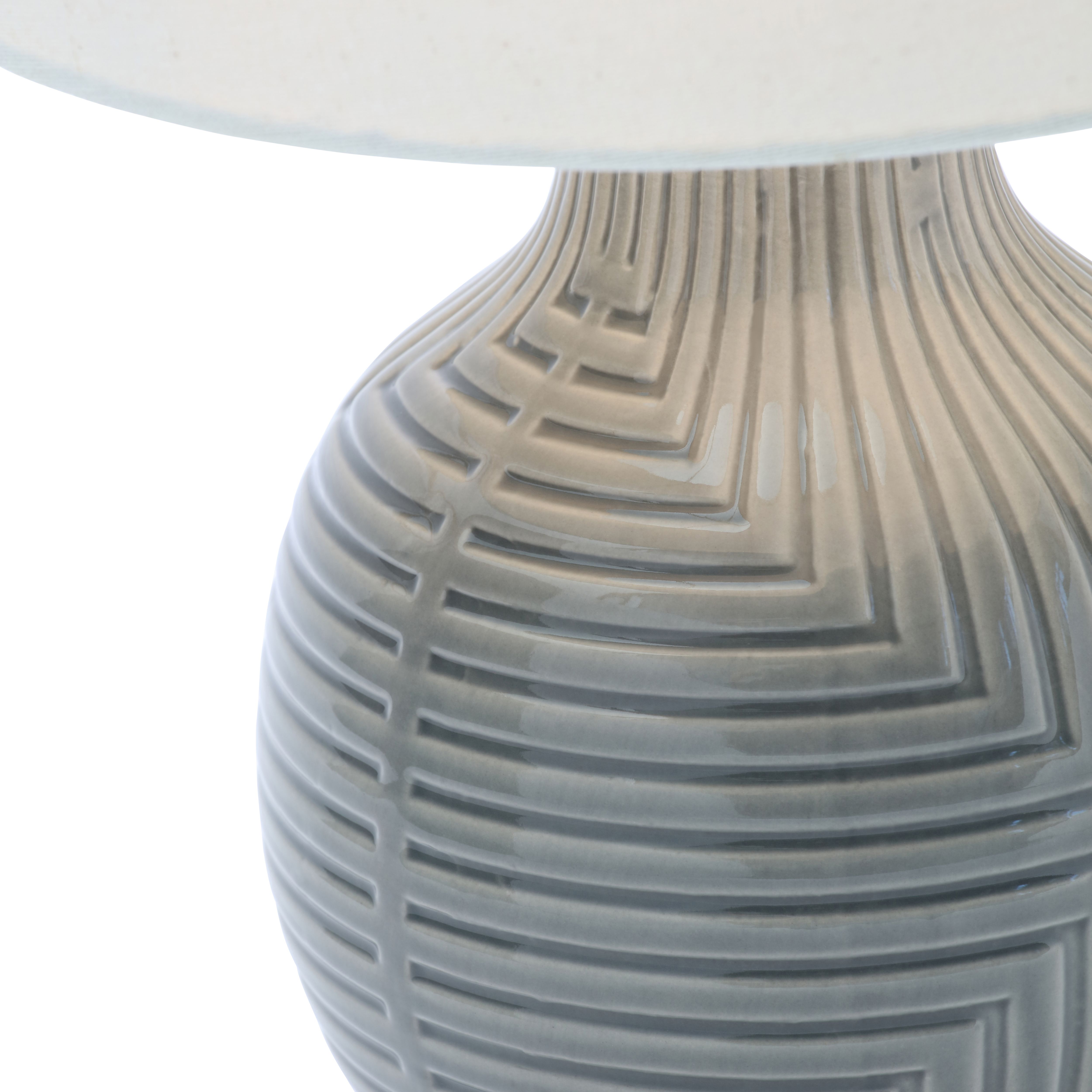 Ananke Embossed ceramic Grey Table light