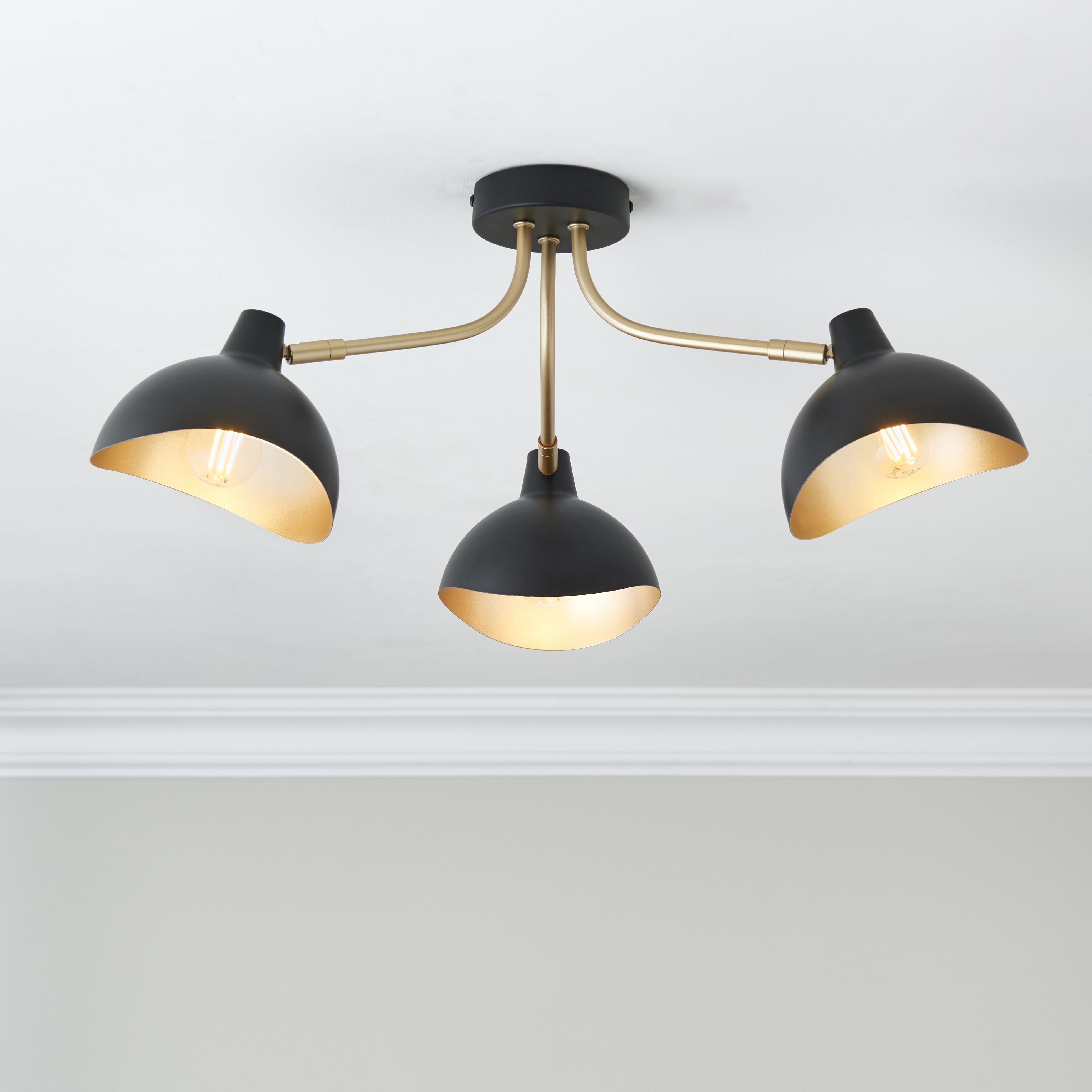 Anara Steel Black 3 Lamp LED Ceiling Light | DIY At B&Q