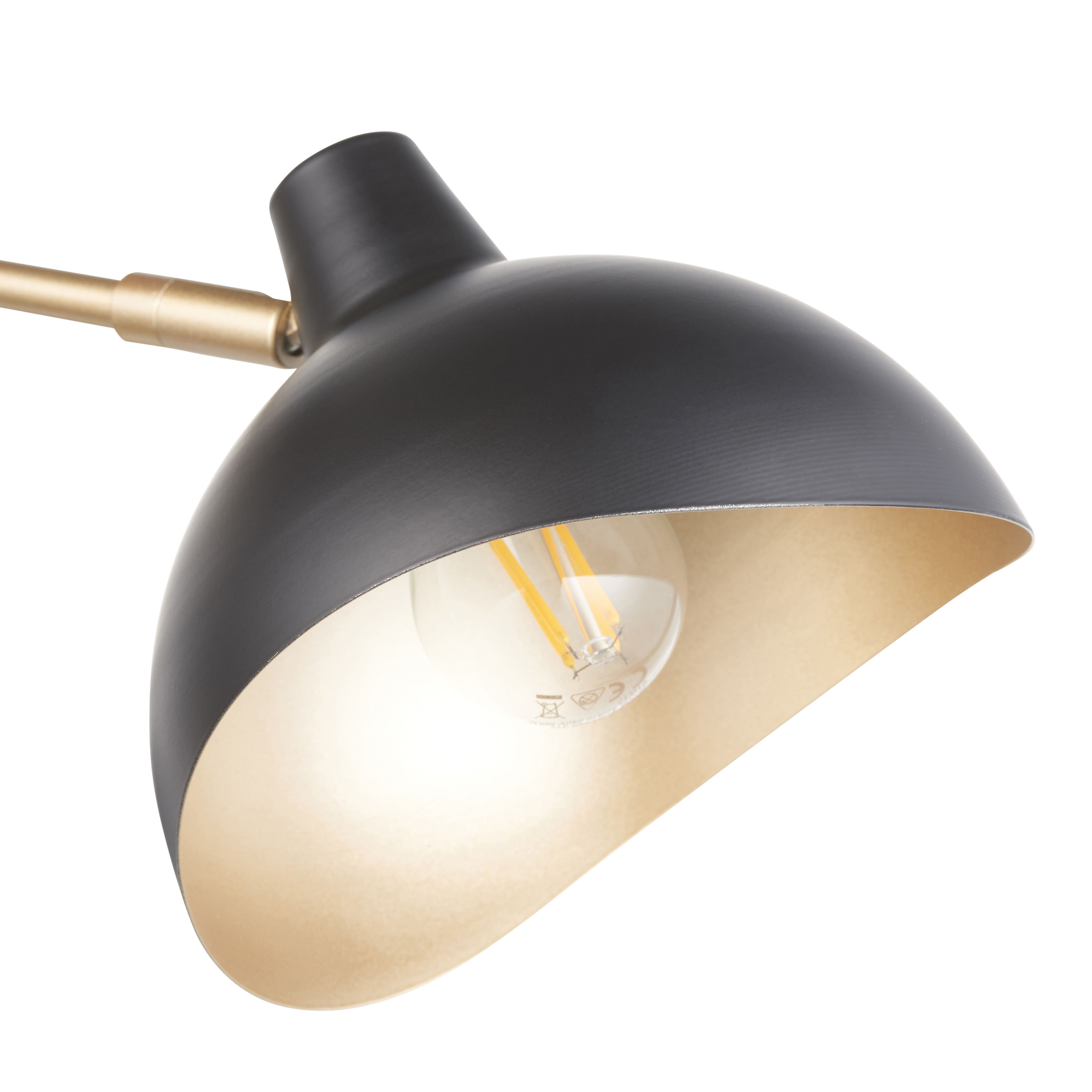 Anara Steel Black 3 Lamp LED Ceiling light